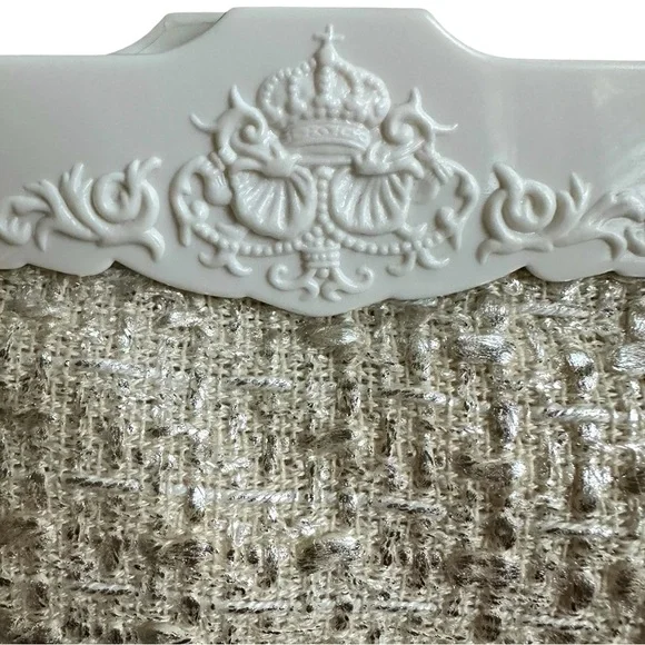 MAC White & Silver Tweed Cosmetics Case Clutch - Picture 3 of 9